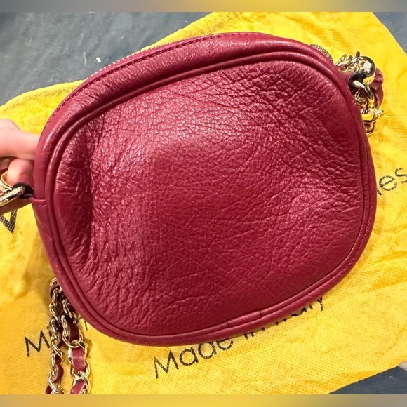 EUC: Valentino By Mario Valentino Nina Red Crossbody Bag with Gold Chain - Picture 4 of 10
